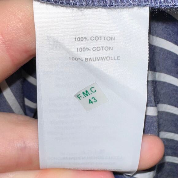 JCrew Blue White Striped Off The Shoulder Cotton Long Sleeve Top Size 14 - Picture 6 of 16